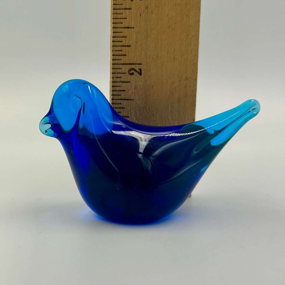 Hand-blown Cobalt Bluebird of Happiness Glass Collectible Paperweight Gift - Picture 7 of 7
